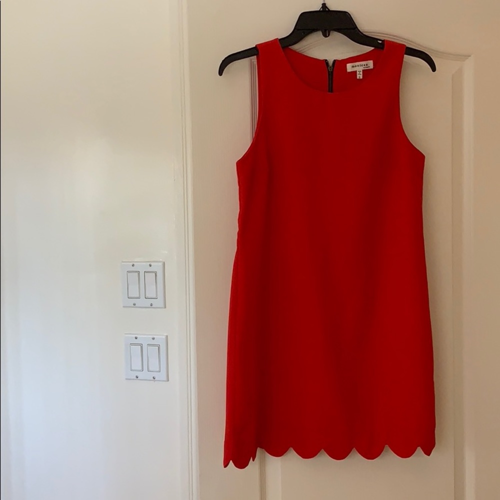 Red scalloped bottom dress
